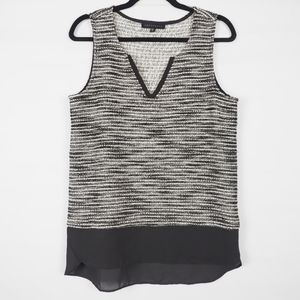 Sanctuary Shell Sleeveless Top Black White Size M